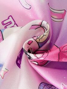 Genkimix Kids 女童漸層夢幻卡通印花翻領長袖秋冬上衣褲子睡衣套裝，柔軟親膚面料居家服 2 件套 - 紫色 - 查看 6