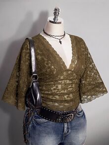 SHEIN ICON Plus Size Women Tops - Brown - View 8