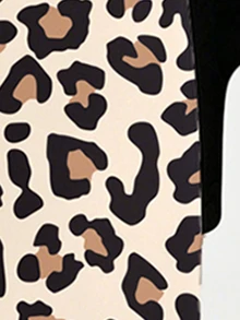 Tween Girls 3pcs/Set Girls Spring/Summer/Autumn Casual Fashionable Leopard Print & Solid Color Graphic Bike Shorts, Comfortable Daily Wear, Outfit - Multicolor - View 4