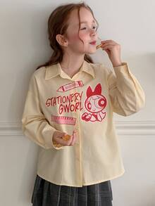 THE POWERPUFF GIRLS X DAZY Tween Girls Blouses Fall - Yellow - View 4