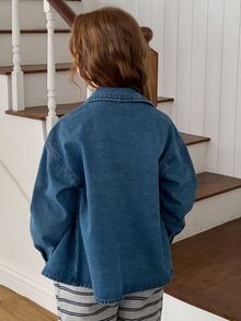 THE POWERPUFF GIRLS X DAZY Tween Girls Denim Tops Fall - Dark Wash - View 5