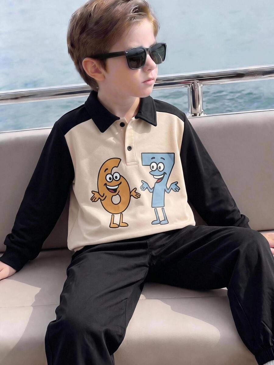 SHEIN 兒童小男孩 Polo 衫上衣 - 彩色 - 查看 1