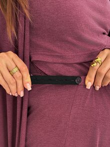 Slowluna Maternity Solid Color Tank Top, Pants, Jacket Nursing Set Fall - Burgundy - View 10