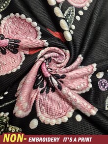 Rovax 熱銷女款休閒針織連身衣/印花設計－仿刺繡珍珠圖案/黑色性感修身連身衣 - 彩色 - 查看 3