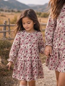 Emery Rose Kids Emery Rose Kids 女童小女孩花卉可愛洋裝，春夏秋冬度假風女童洋裝 - 粉色 - 查看 2