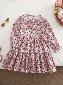 Emery Rose Kids Emery Rose Kids 女童小女孩花卉可愛洋裝，春夏秋冬度假風女童洋裝 - 粉色 - 查看 5
