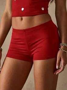 MISSGUIDED Ultra Mini Booty Shorts High Waist Stretchy Bodycon Hot Pants Festival Party Summer Holiday Cheeky Fit - Red - View 4