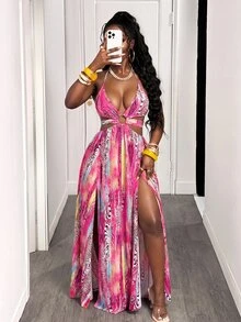 BamGleam 新款春夏女款百搭休闲豹纹连衣裙，适合音乐节、复活节、纳什维尔、波西米亚风、生日、毕业典礼、日常穿着、度假、邮轮旅行、海滩、日光浴 - 彩色 - 查看 6