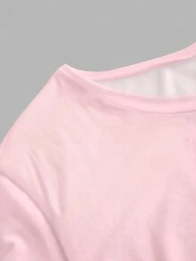SHEIN EZwear 休閒極簡虎紋女款T恤 - 彩色 - 查看 5