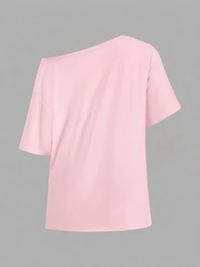SHEIN EZwear 休閒極簡虎紋女款T恤 - 彩色 - 查看 3