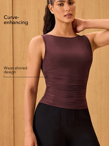 OutZeal Gym Top Women Sports Tank Gym Tennis Yoga Quick Dry Moisture Wicking Slim Fit T-Shirt - Brown - View 2