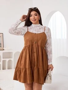 Solflare Camiseta de encaje con cuello alto sin top tubo - Blanco - Ver 5