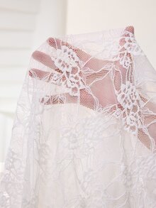 Solflare Camiseta de encaje con cuello alto sin top tubo - Blanco - Ver 8
