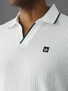 HUEFORM 男士夏季時尚休閒老錢風 Polo 衫 - 白色 - 查看 3