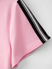 GlowEve CURVE Plus Size Women's Equestrian Print Round Neck Short Sleeve T-Shirt And Wide Leg Pants Sporty Casual Daily Two Pieces Set Shopping Rodeo Pink Summer - Pink - View 3