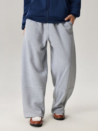 Vaulklash Men's Solid Color Drawstring Waist Pockets Wide Leg Loose Casual Sweatpants