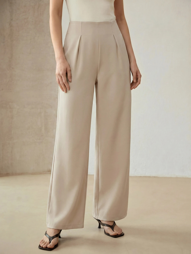 MOTF PREMIUM HIGH WAIST WIDE LEG PANTS - Apricot - View 5