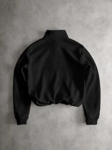 PAVTROS Men's Streetwear Half-Zip Pullover Sweatshirt, Patchwork Design With Small Embroidered Logo, Gift For Boyfriend/Husband, Anniversary Gift, Men's Pullover Pullover Sweatshirt - Black - View 3