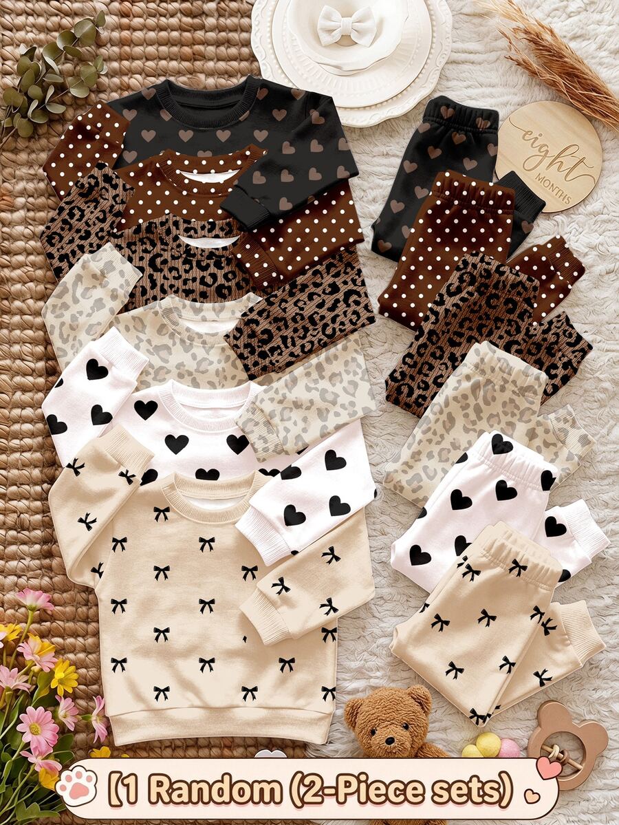 1 Random (2-Piece Set), Baby Girl Vintage Merlot Color Leopard Print ...