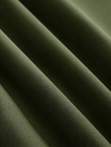 Franclia Setelan 2 Potong Elegan Tanpa Lengan Leher V Warna Polos untuk Wanita, Musim Panas - Dark Green - View 6