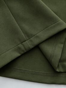 Franclia Setelan 2 Potong Elegan Tanpa Lengan Leher V Warna Polos untuk Wanita, Musim Panas - Dark Green - View 5
