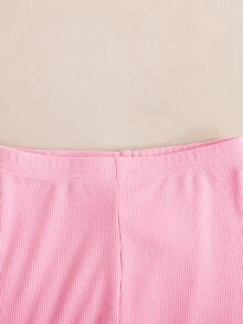 女童少女可愛冰淇淋印花粉色運動衫套裝 2件組 休閒日常時尚百搭 秋冬新款 - 粉色 - 查看 5
