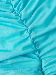 SHEIN MOD 女款淺藍色不對稱肩綁帶蝴蝶結長洋裝，適合度假休閒、熱帶風情、性感婚禮、海灘派對、茶會，夏季洋裝 - 藍色 - 查看 3