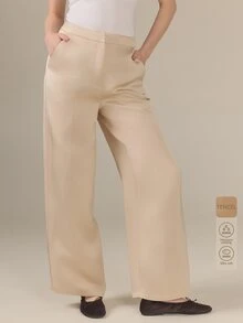KÆRIA Hus Pantalones largos de unicolor versátiles y de moda para ir al trabajo - Champán - Ver 7