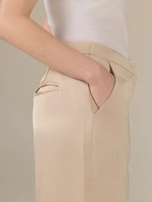 KÆRIA Hus Pantalones largos de unicolor versátiles y de moda para ir al trabajo - Champán - Ver 4