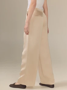 KÆRIA Hus Pantalones largos de unicolor versátiles y de moda para ir al trabajo - Champán - Ver 2