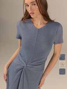KÆRIA Hus Twist Waist Maxi Dress - Dimensional Jersey - Steel Blue Marle - Lined, Holiday, Modern, Comfortable - Mint Blue - View 7