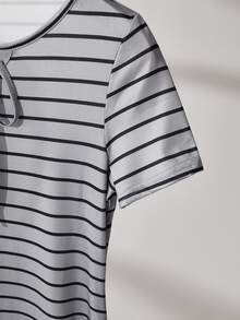 Lowkey Lull 3pcs/Set Striped Dress Set, Minimalist & Fashionable, Suitable For Summer - Multicolor - View 4