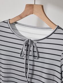 Lowkey Lull 3pcs/Set Striped Dress Set, Minimalist & Fashionable, Suitable For Summer - Multicolor - View 3