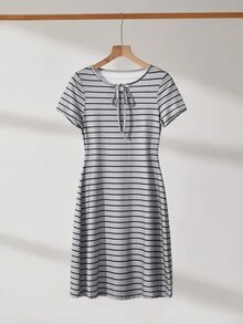Lowkey Lull 3pcs/Set Striped Dress Set, Minimalist & Fashionable, Suitable For Summer - Multicolor - View 5