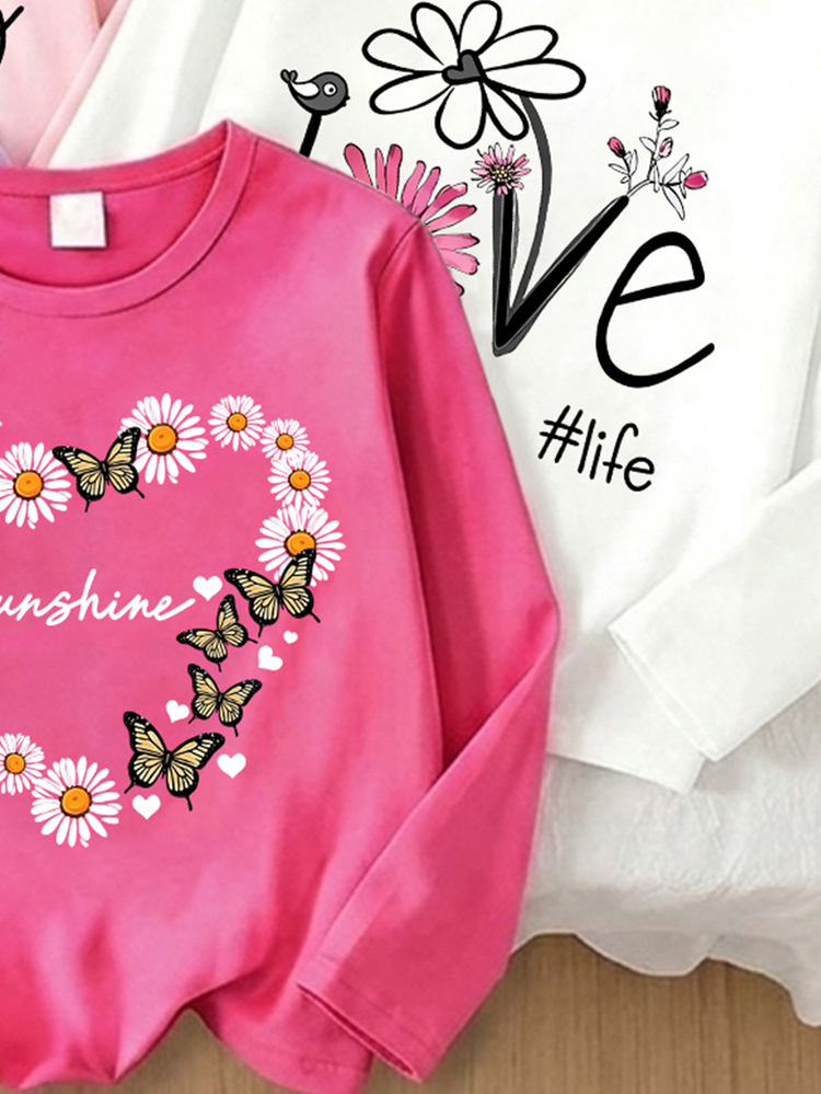 SHEIN 5PCS Young Girls T-Shirts - Multicolor - View 7