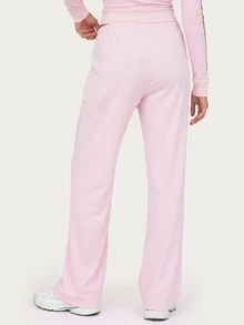 MISSGUIDED TEEN Wide Leg Jogger Sweatpants With NY 87 Iconic Only Graphic Print, Drawstring Elastic Waist, Relaxed Fit Lounge Trousers - Pink - View 2