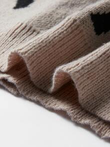 Manfinity CasualKnits Men's Letter Pattern Long Sleeve Single-Breasted Knit Cardigan - Khaki - View 6