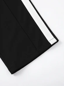 GlowEve CURVE Plus Size Women's Color Block Patchwork Minimalist Straight Leg Long Pants - Multicolor - View 5