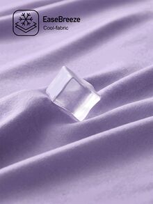 SHEIN CURVE+ 女款大尺碼休閒基礎修身白色圓領露肩背心，舒適面料，適合夏季 - 紫丁香色 - 查看 3