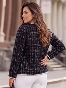Miaspire Plus Size Elegant Commuter Jacket For Autumn - Black - View 11