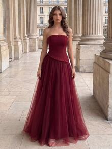 Poshira Women Formal & Evening Dresses - Burgundy - View 4