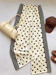 Comfortcana Women's Casual Polka Dot Print Elastic Waist Pants - Multicolor - View 6