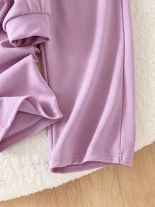SHEIN Playful Pals 女童（小）T卹套裝 - 紫色 - 查看 4