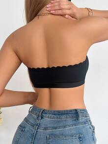 SHEIN 1pc Women Front-Closure Camisole Bralette - Black - View 2