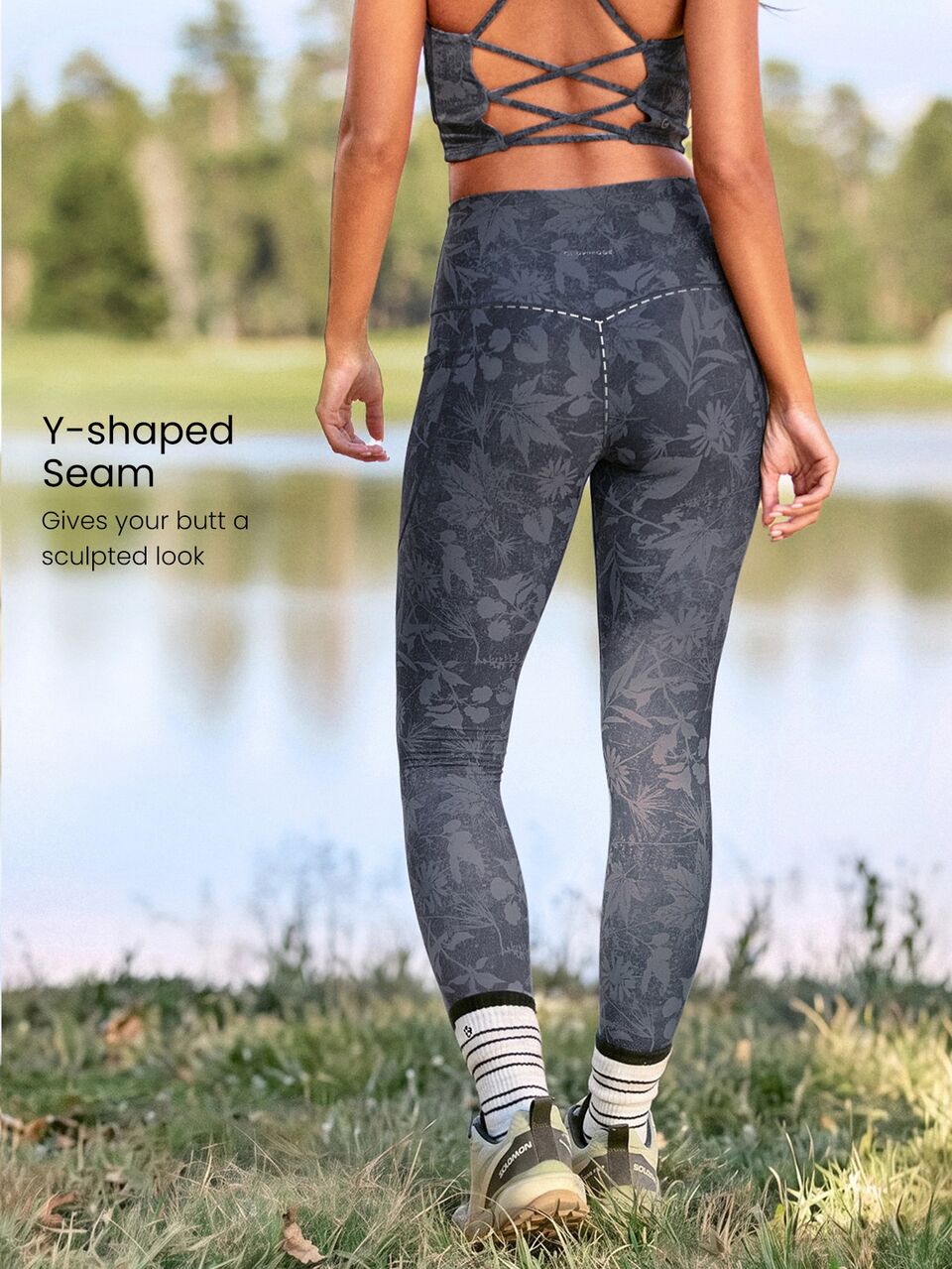 24" FeatherFit™ High-Waist Leggings mit Seitentaschen für Fitness, Frühling/Sommer