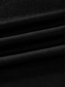 Rina Fox Women's Solid Color Lace Ruffle Fitted Casual T-Shirt - Black - View 5