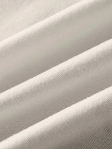 SHEIN EZwear 休閒極簡萬聖節 Y2K 風格個性化東方元素女款印花圖案修身不對稱領抽褶短版上衣 - 彩色 - 查看 3