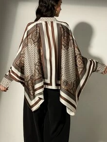 Aveloria Modichic 通勤复古撞色定位印花袖口下摆设计宽松度假风女式衬衫 - 彩色 - 查看 2