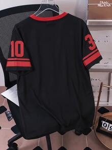 Betty Boop x SHEIN SHEIN EZwear 95%棉卡通印花女款短袖T恤，適合夏季 - 彩色 - 查看 7