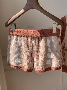 Comfortcana 女款抽繩腰拼色休閒日常針織短褲 - 彩色 - 查看 2